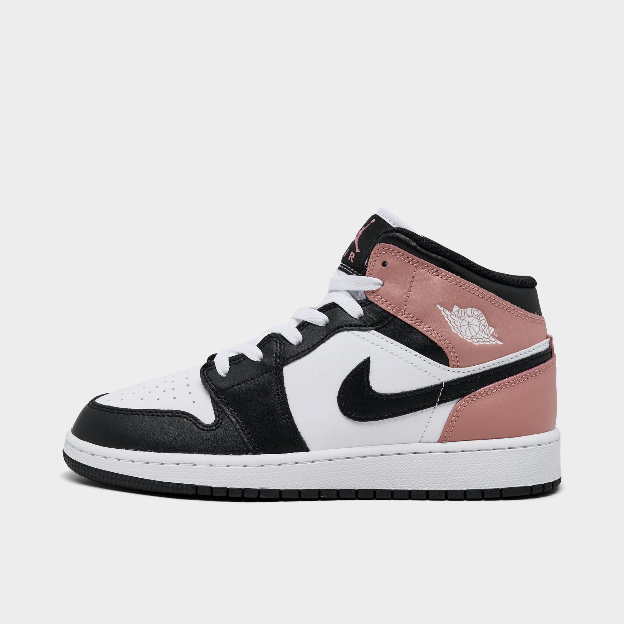[DQ8423-100] GRADE SCHOOL AIR JORDAN RETRO 1 MID 'WHITE RUST PINK BLACK (GS)'