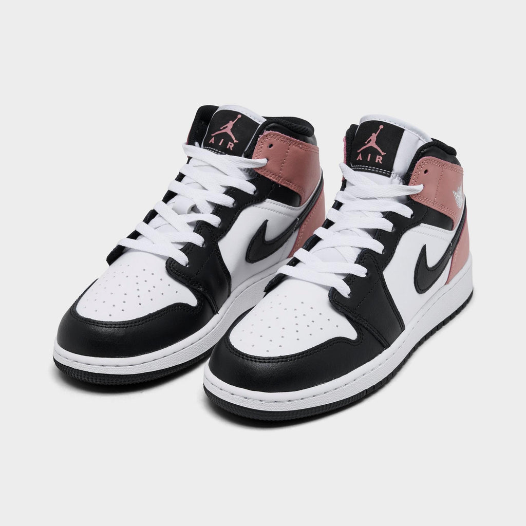 [DQ8423-100] GRADE SCHOOL AIR JORDAN RETRO 1 MID 'WHITE RUST PINK BLACK (GS)'