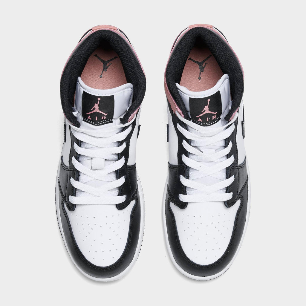 [DQ8423-100] GRADE SCHOOL AIR JORDAN RETRO 1 MID 'WHITE RUST PINK BLACK (GS)'