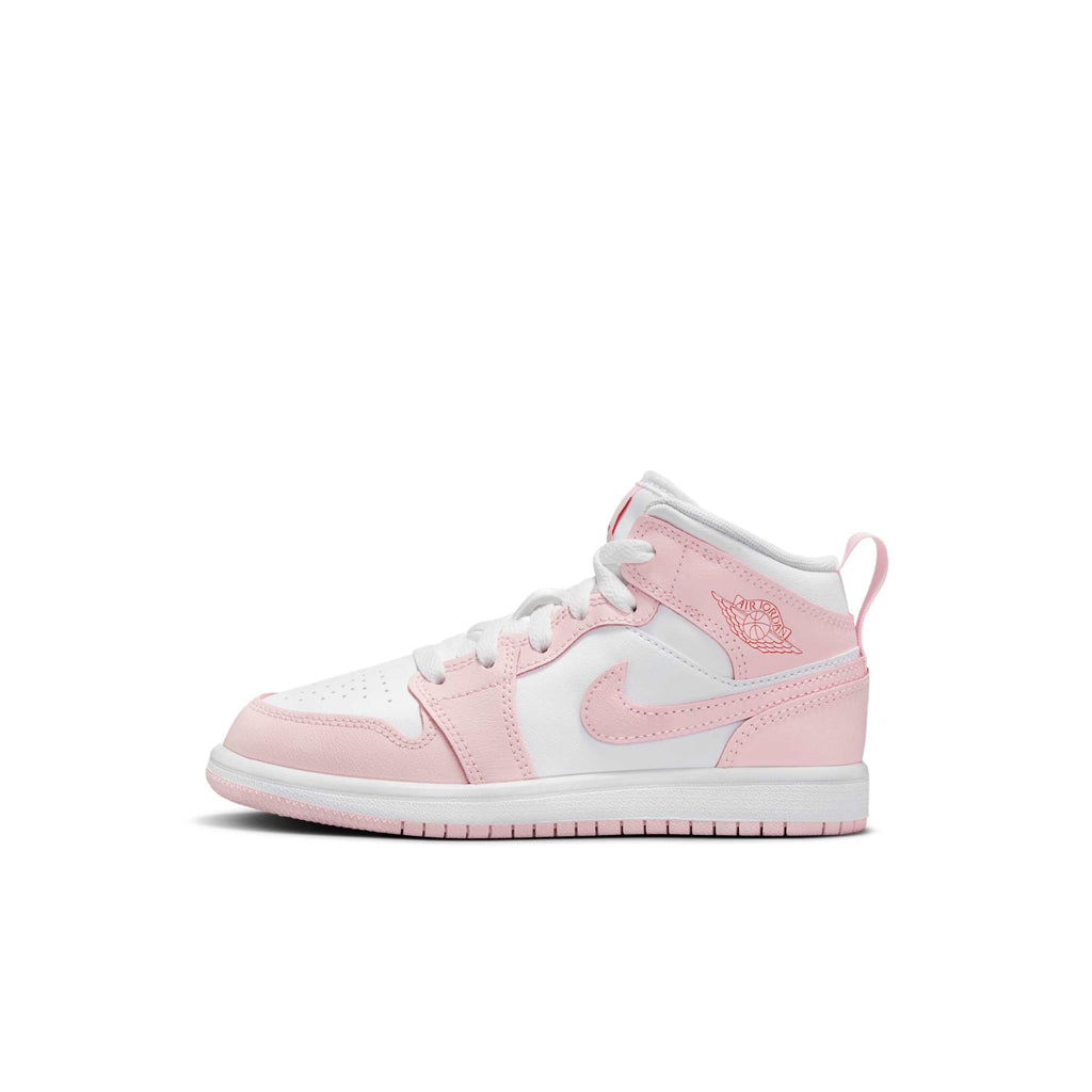 [DQ8424-608] Preschool Air Jordan Retro 1 Mid 'Pink Foam Fire Red White'