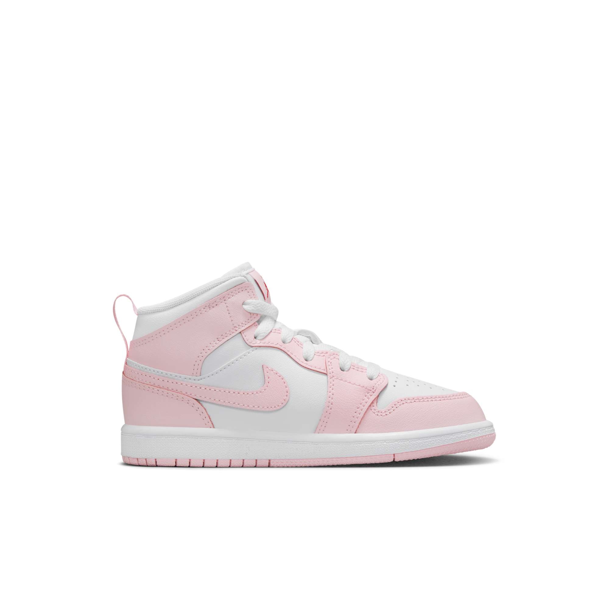 [DQ8424-608] Preschool Air Jordan Retro 1 Mid 'Pink Foam Fire Red White'