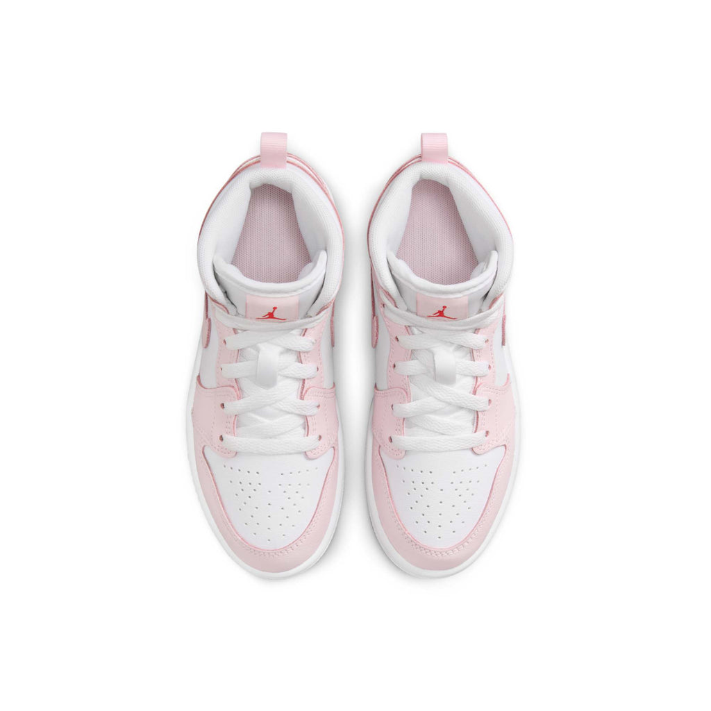 [DQ8424-608] Preschool Air Jordan Retro 1 Mid 'Pink Foam Fire Red White'