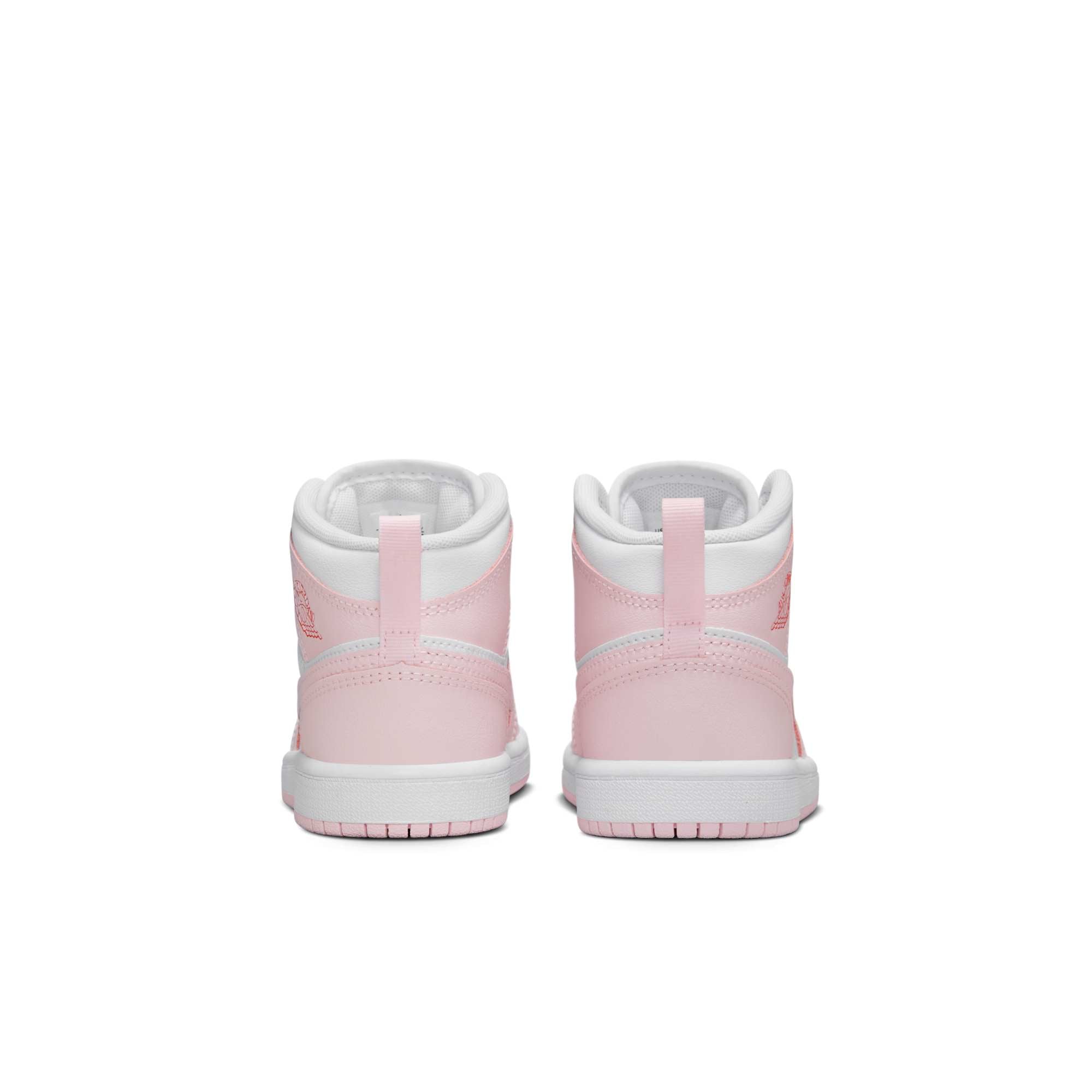 [DQ8424-608] Preschool Air Jordan Retro 1 Mid 'Pink Foam Fire Red White'