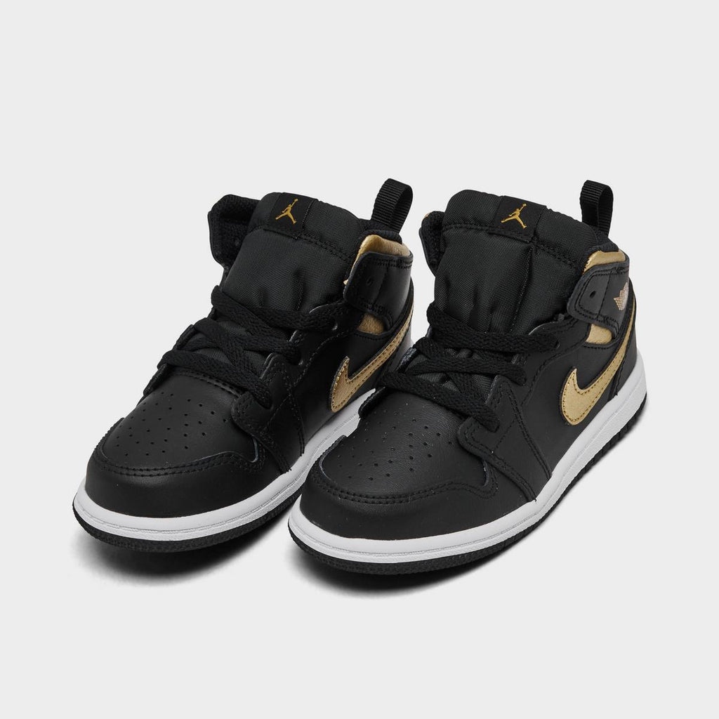 [DQ8425-071] TODDLERS AIR JORDAN RETRO 1 MID 'METALLIC GOLD BLACK'