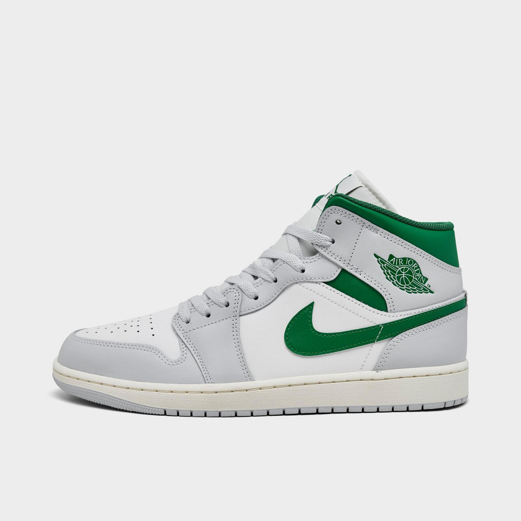 [DQ8426-142] MENS AIR JORDAN RETRO 1 MID 'WHITE PURE PLATINUM PINE GREEN'