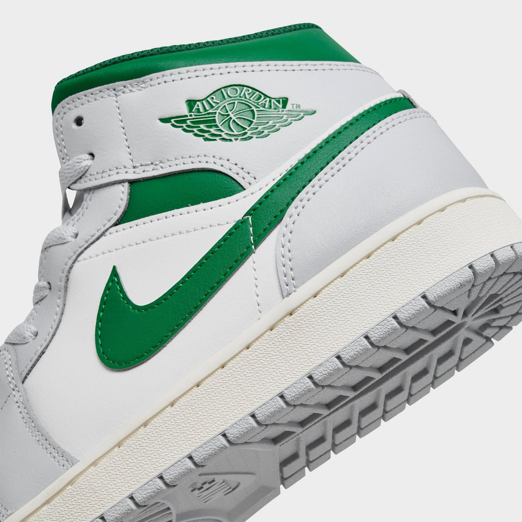 [DQ8426-142] MENS AIR JORDAN RETRO 1 MID 'WHITE PURE PLATINUM PINE GREEN'