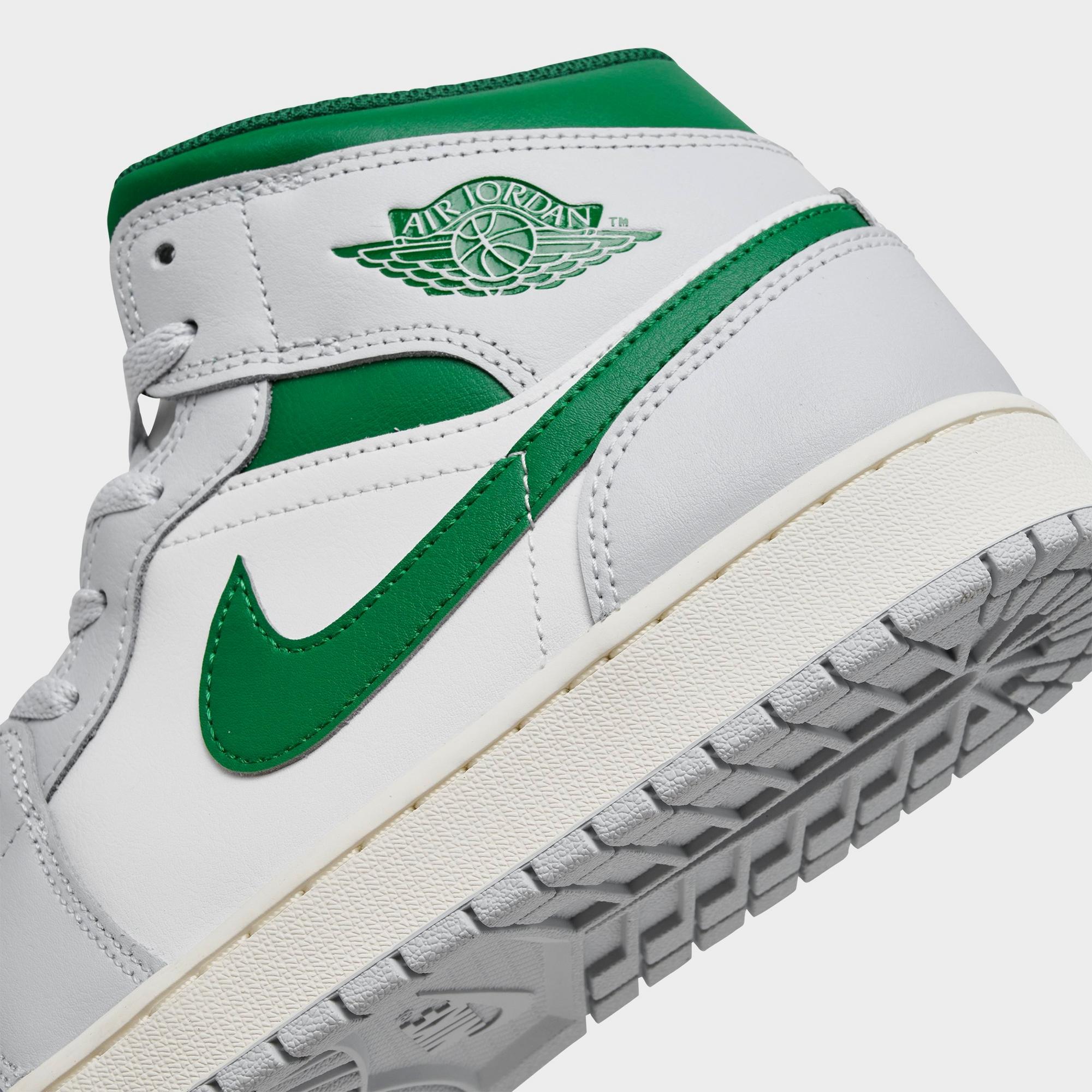 [DQ8426-142] MENS AIR JORDAN RETRO 1 MID 'WHITE PURE PLATINUM PINE GREEN'