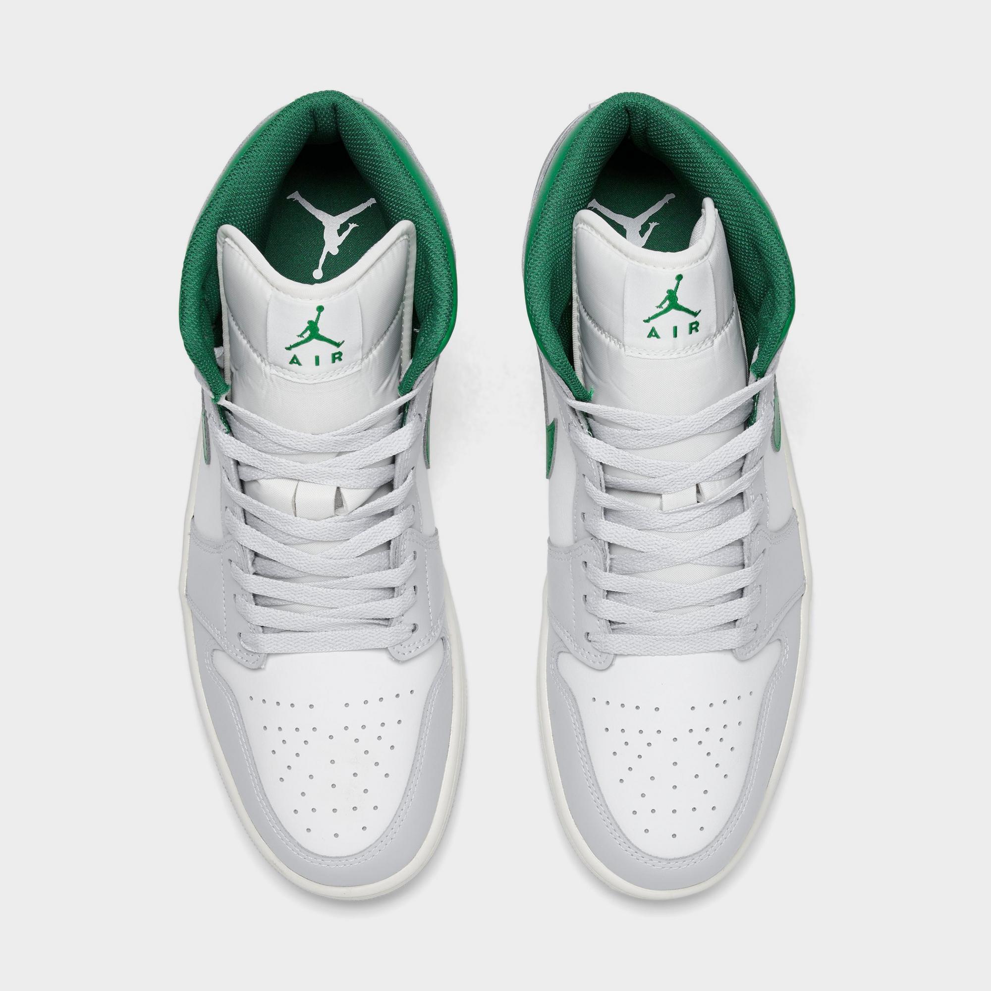[DQ8426-142] MENS AIR JORDAN RETRO 1 MID 'WHITE PURE PLATINUM PINE GREEN'