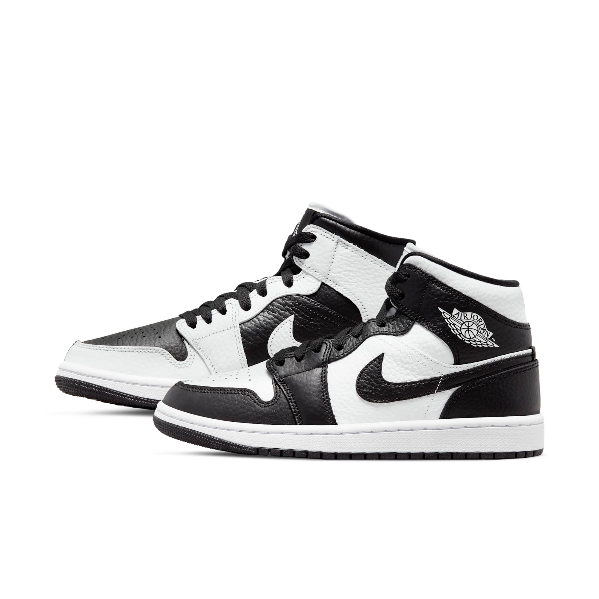 [DR0501-101] WOMENS AIR JORDAN RETRO 1 MID SPLITBLACK WHITE 'HOMAGE'
