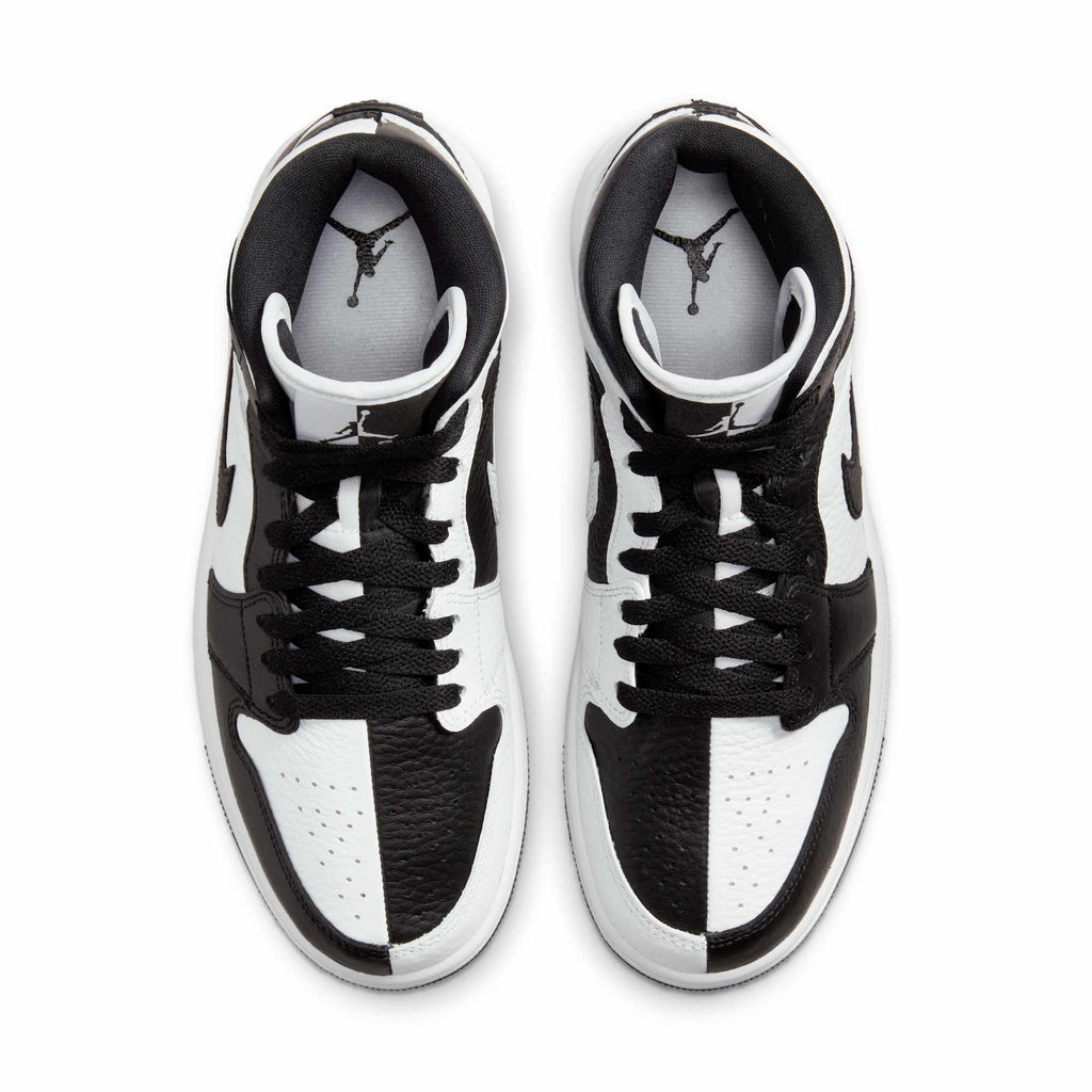[DR0501-101] WOMENS AIR JORDAN RETRO 1 MID SPLITBLACK WHITE 'HOMAGE'