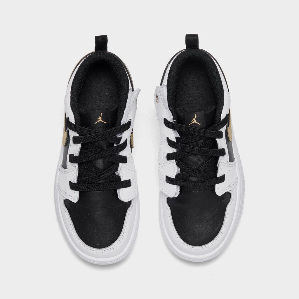 [DR9747-172] TODDLERS AIR JORDAN RETRO 1 LOW ALT 'WHITE BLACK METALLIC GOLD'