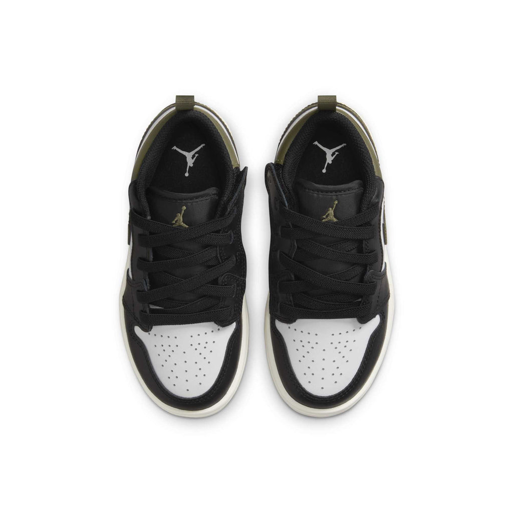 [DR9748-092] PRESCHOOL AIR JORDAN RETRO 1 LOW ALT 'BLACK MEDIUM OLIVE SAIL WHITE' (PS)