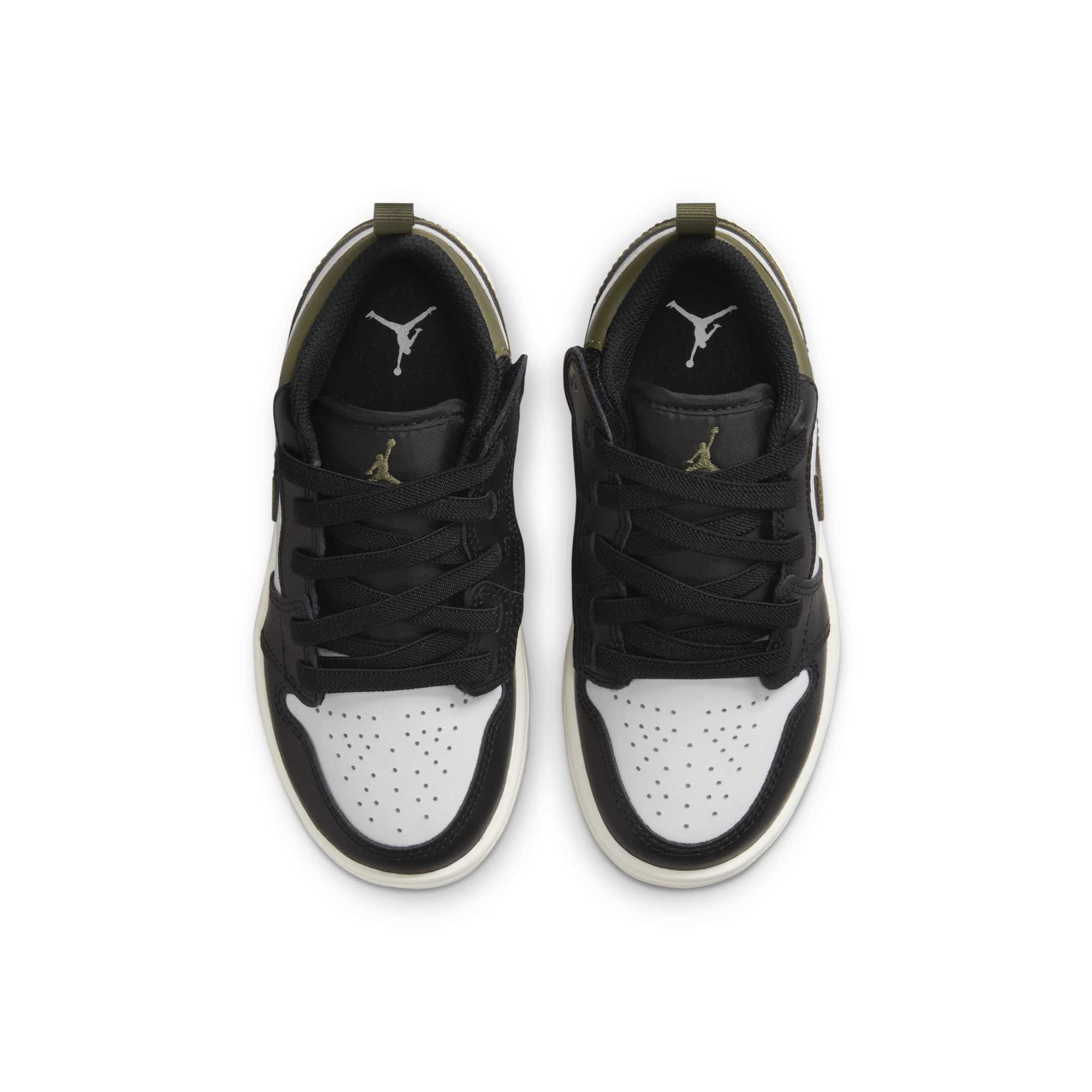 [DR9748-092] PRESCHOOL AIR JORDAN RETRO 1 LOW ALT 'BLACK MEDIUM OLIVE SAIL WHITE' (PS)