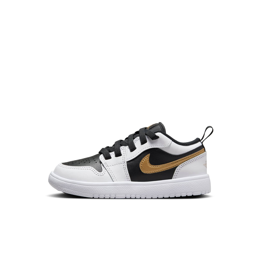 [DR9748-172] PRESCHOOL AIR JORDAN RETRO 1 LOW ALT 'WHITE BLACK METALLIC GOLD (PS)'
