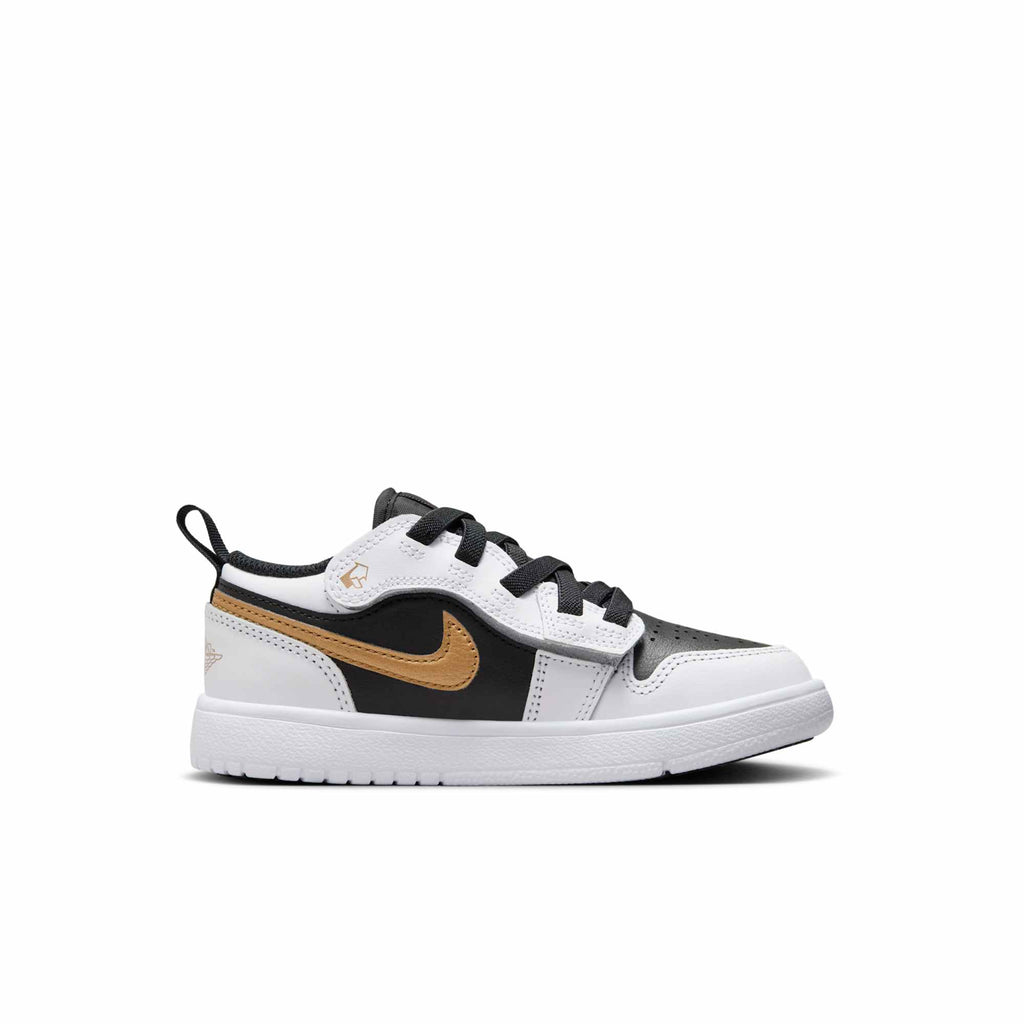 [DR9748-172] PRESCHOOL AIR JORDAN RETRO 1 LOW ALT 'WHITE BLACK METALLIC GOLD (PS)'