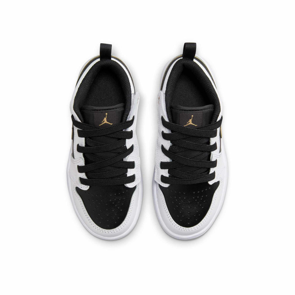 [DR9748-172] PRESCHOOL AIR JORDAN RETRO 1 LOW ALT 'WHITE BLACK METALLIC GOLD (PS)'