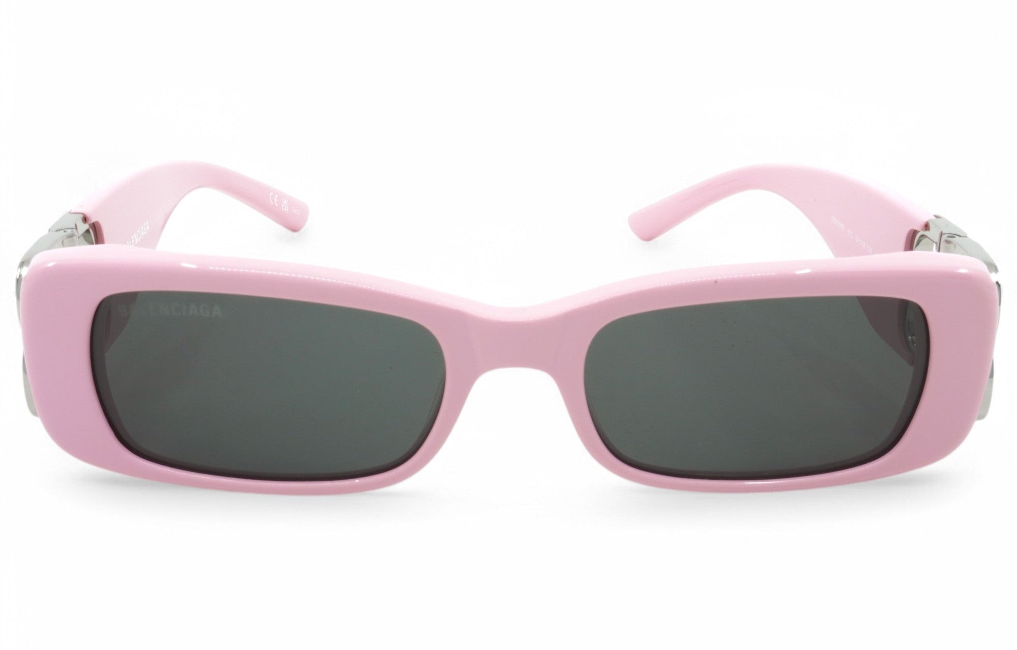[BB0096S-012] Womens Balenciaga Rectangular Sunglasses - Pink/Silver