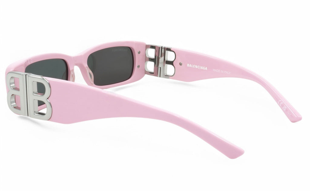 [BB0096S-012] Womens Balenciaga Rectangular Sunglasses - Pink/Silver