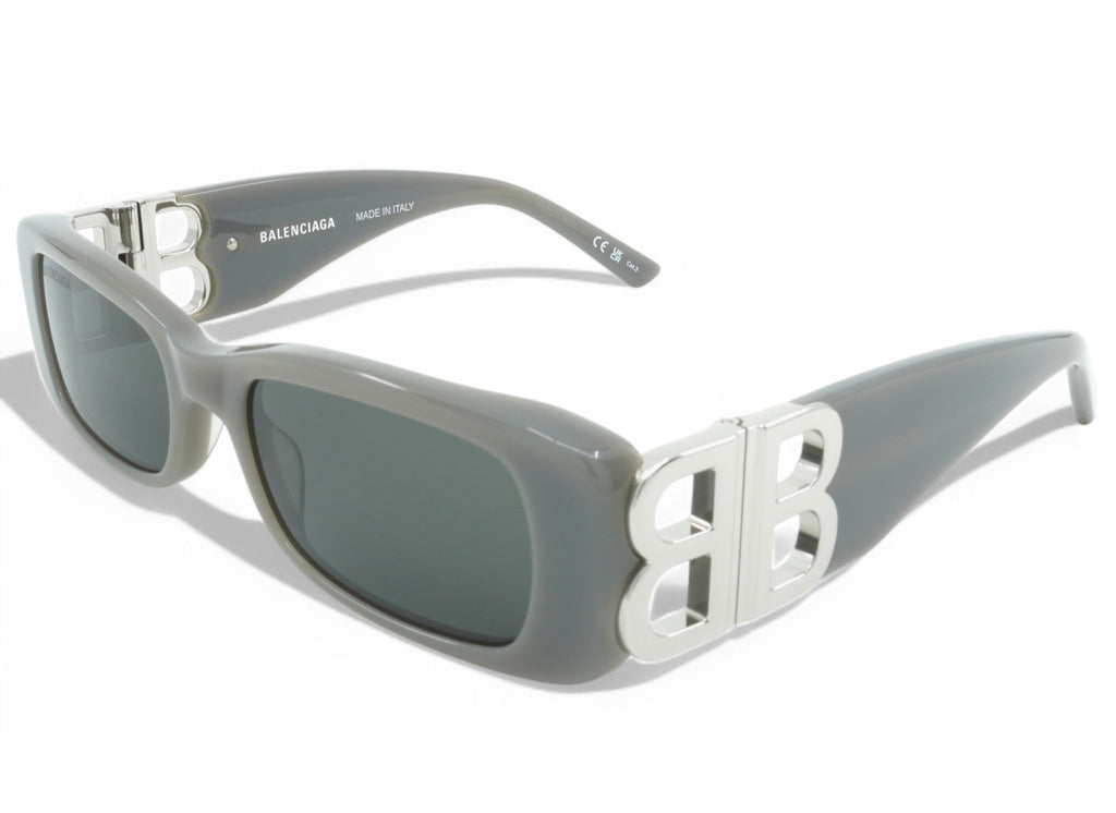[BB0096S-014] Womens Balenciaga Rectangular Sunglasses - Grey/Silver