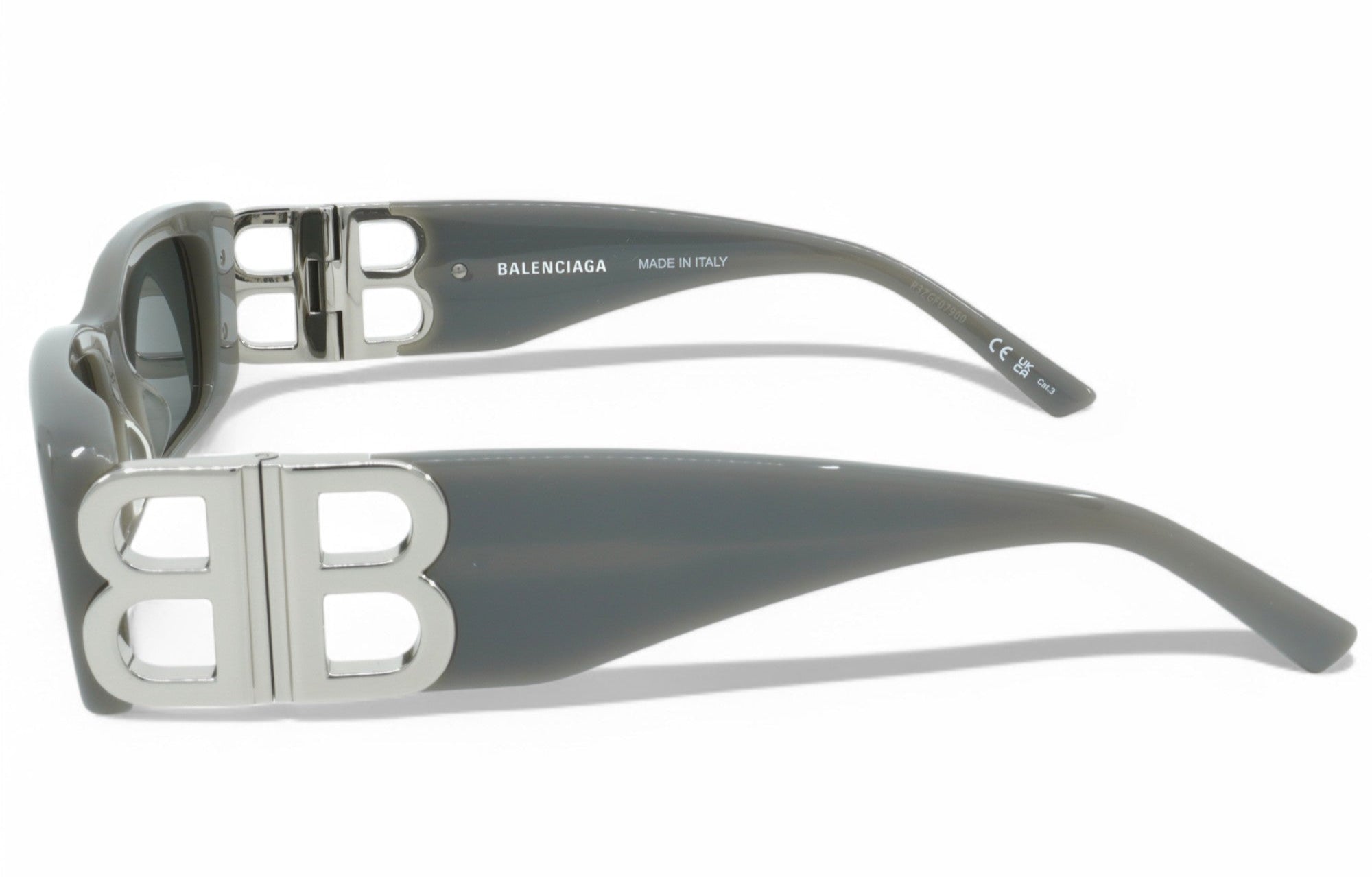 [BB0096S-014] Womens Balenciaga Rectangular Sunglasses - Grey/Silver