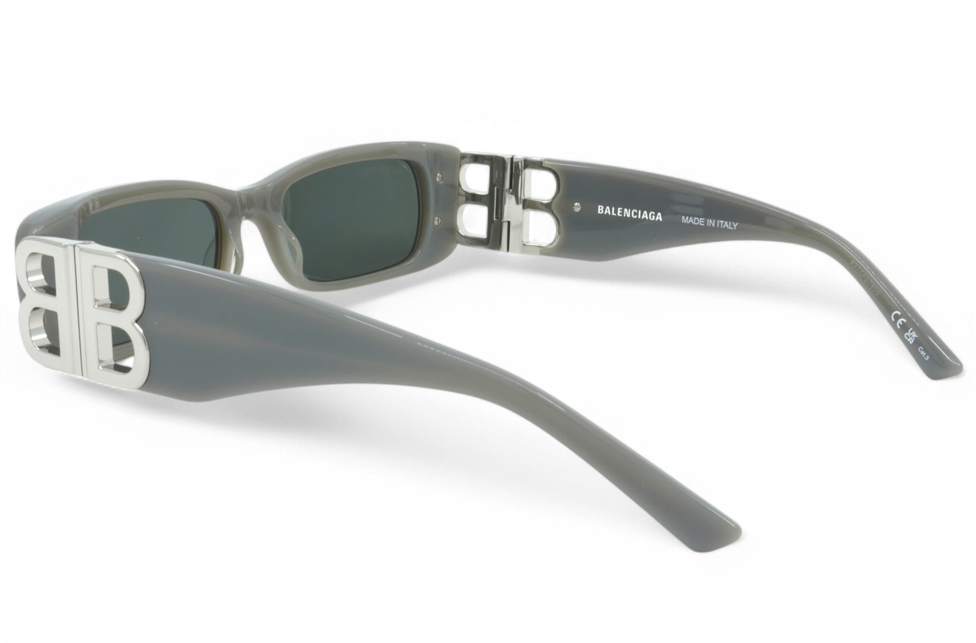[BB0096S-014] Womens Balenciaga Rectangular Sunglasses - Grey/Silver