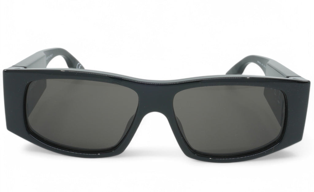 [BB0100S-001] Unisex Balenciaga LED Logo Geometric Sunglasses - Black