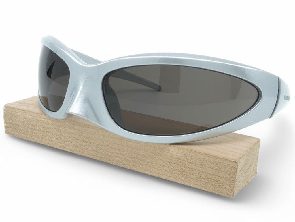 [BB0251S-005] Unisex Balenciaga Geometric Sunglasses - Silver/Silver