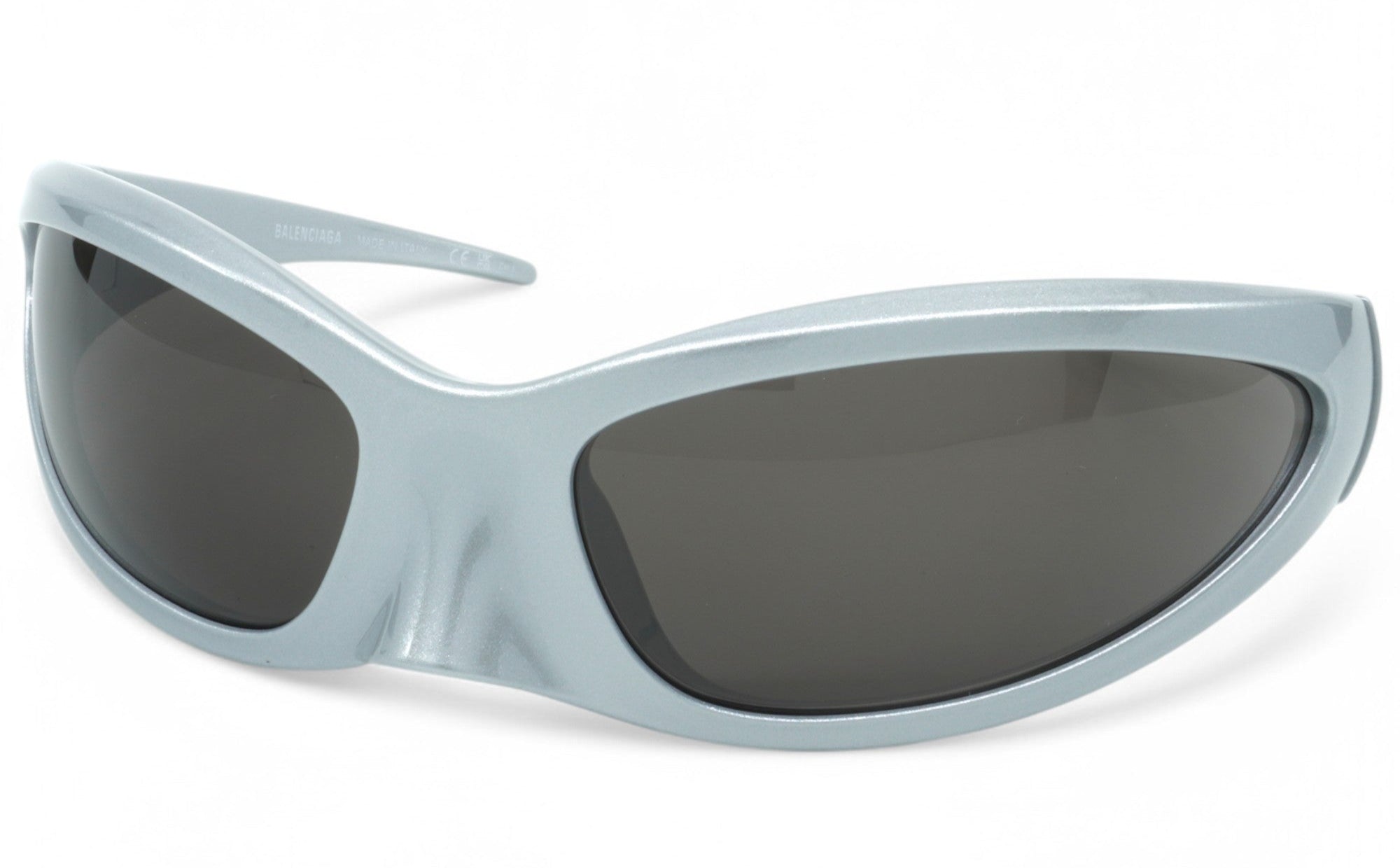 [BB0251S-005] Unisex Balenciaga Geometric Sunglasses - Silver/Silver