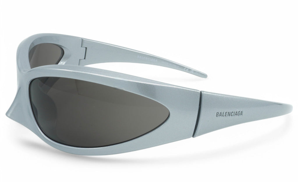 [BB0251S-005] Unisex Balenciaga Geometric Sunglasses - Silver/Silver