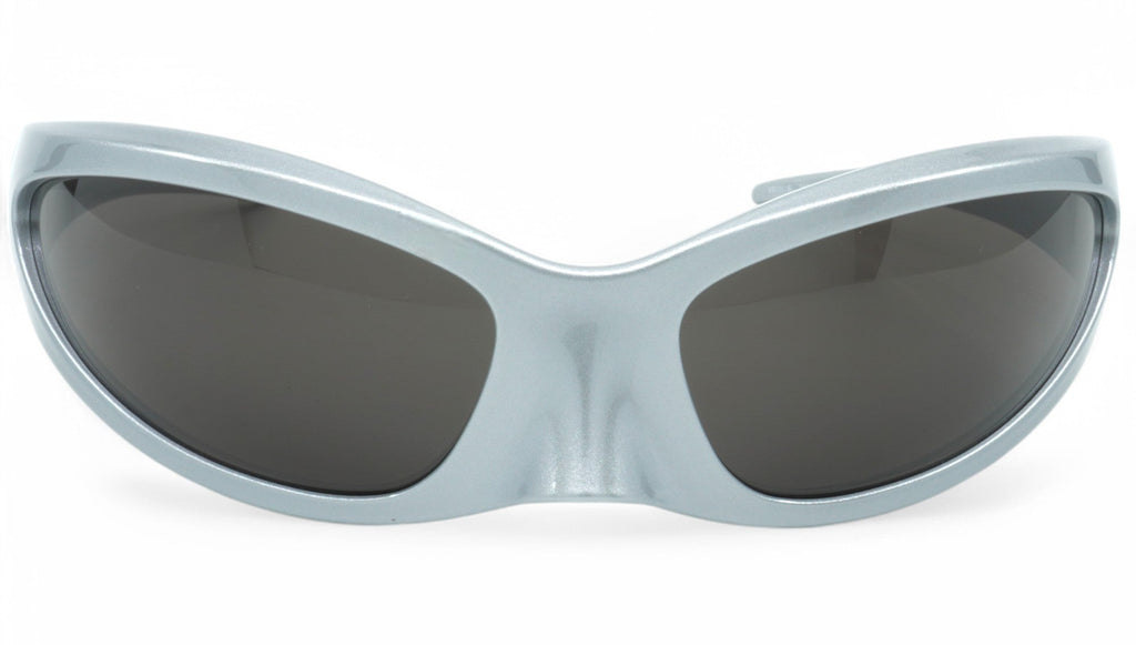[BB0251S-005] Unisex Balenciaga Geometric Sunglasses - Silver/Silver