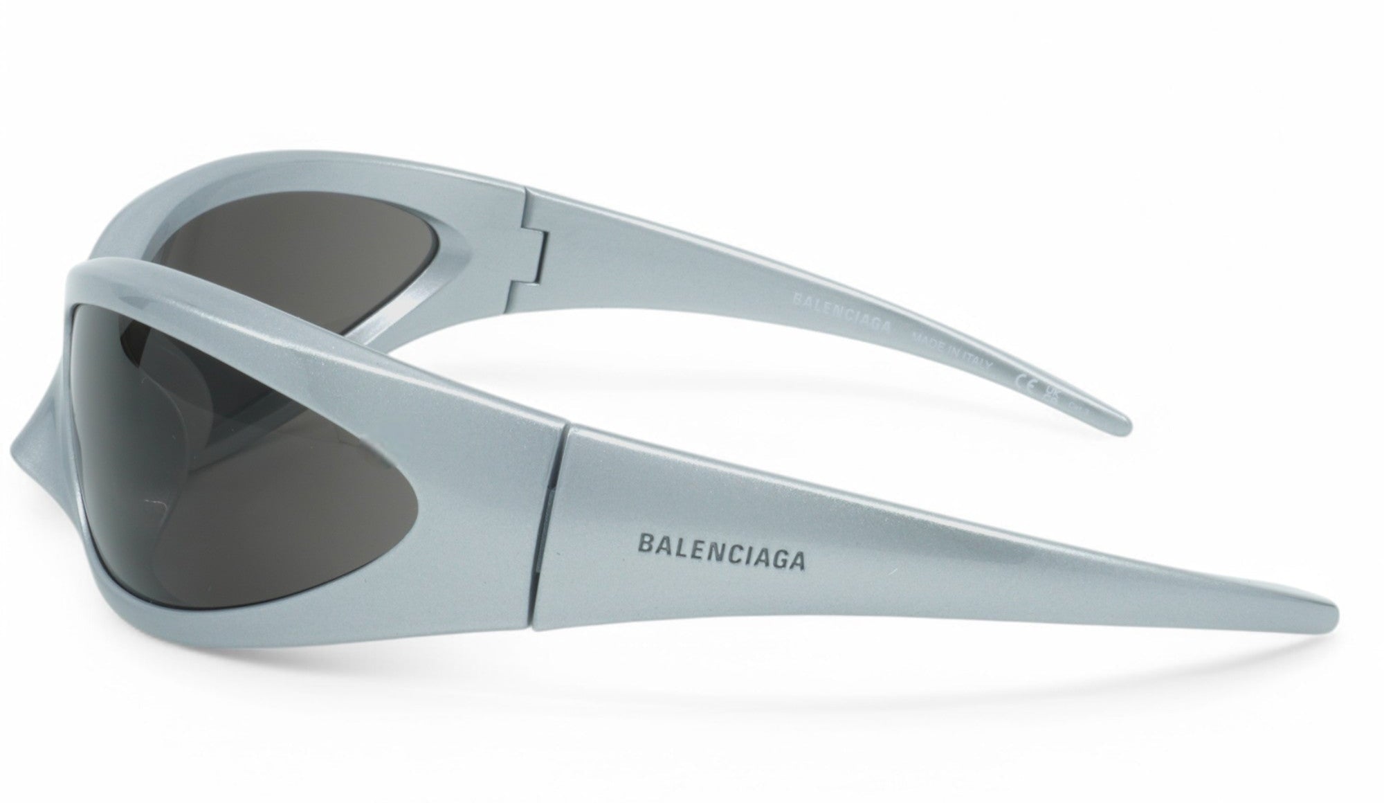 [BB0251S-005] Unisex Balenciaga Geometric Sunglasses - Silver/Silver