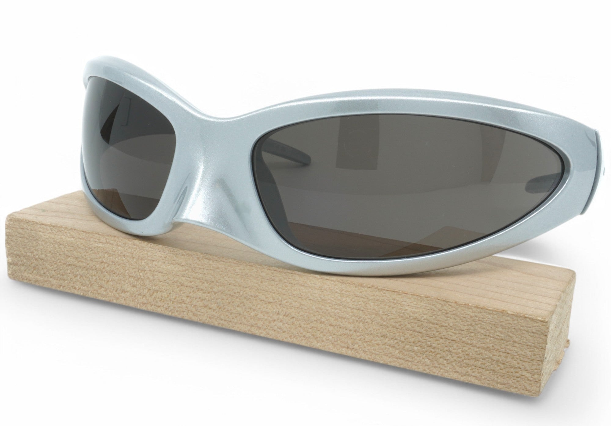 [BB0251S-005] Unisex Balenciaga Geometric Sunglasses - Silver/Silver