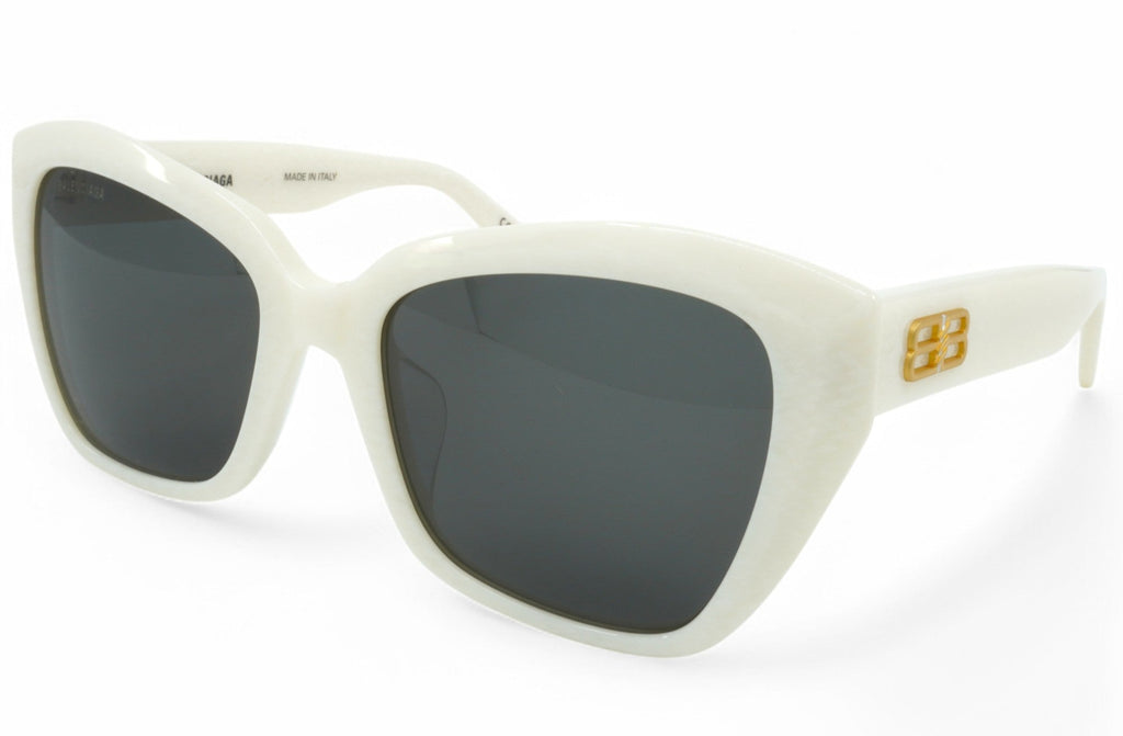 [BB0273SA-003] Womens Balenciaga Geometric Sunglasses - White