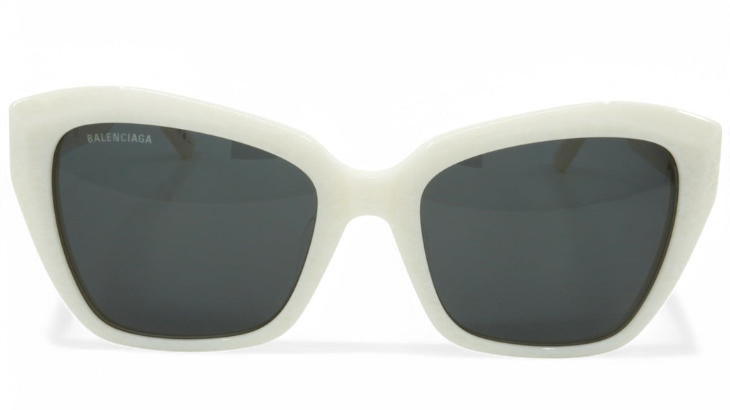[BB0273SA-003] Womens Balenciaga Geometric Sunglasses - White
