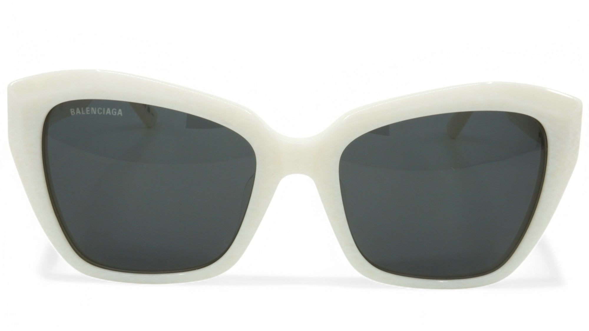 [BB0273SA-003] Womens Balenciaga Geometric Sunglasses - White