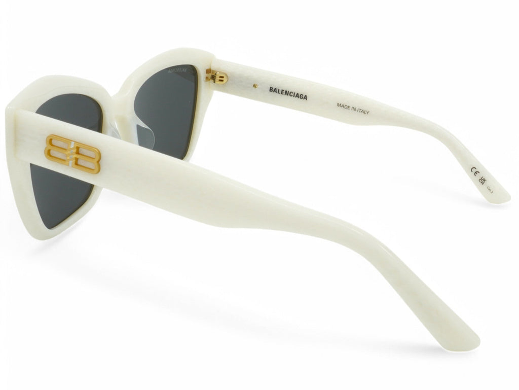 [BB0273SA-003] Womens Balenciaga Geometric Sunglasses - White