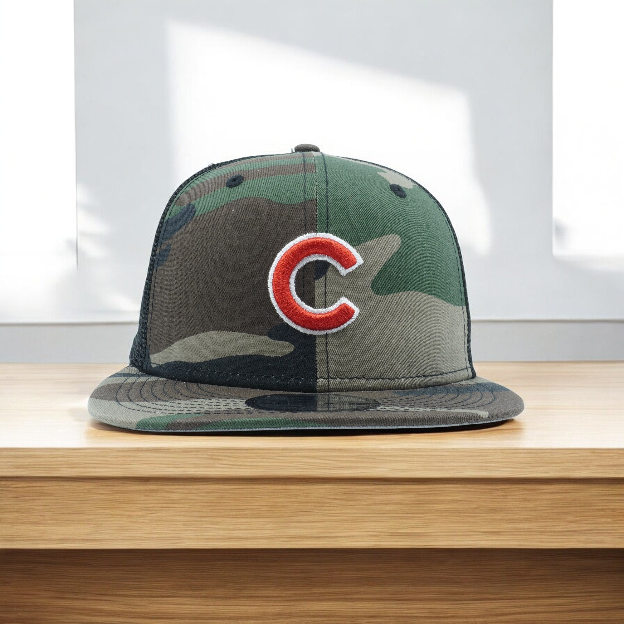 [60316813] Mens New Era MLB CHICAGO CUBS 940 SNAPBACK TRUCKER CAMO WOODLAND