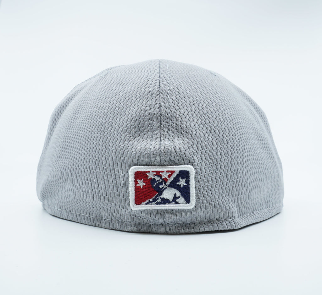 [12346686] Mens New Era MiLB AUBURN DOUBLEDAYS 5950 FITTED BATTING PRACTICE-GRAY