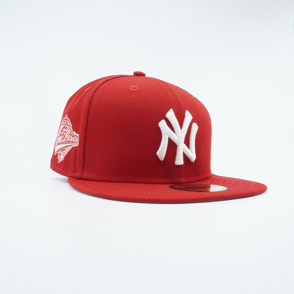 [60291331] Mens New Era MLB NY YANKEES 5950 FITTED 'SIDE PACTH WORLD SERIES'-RED