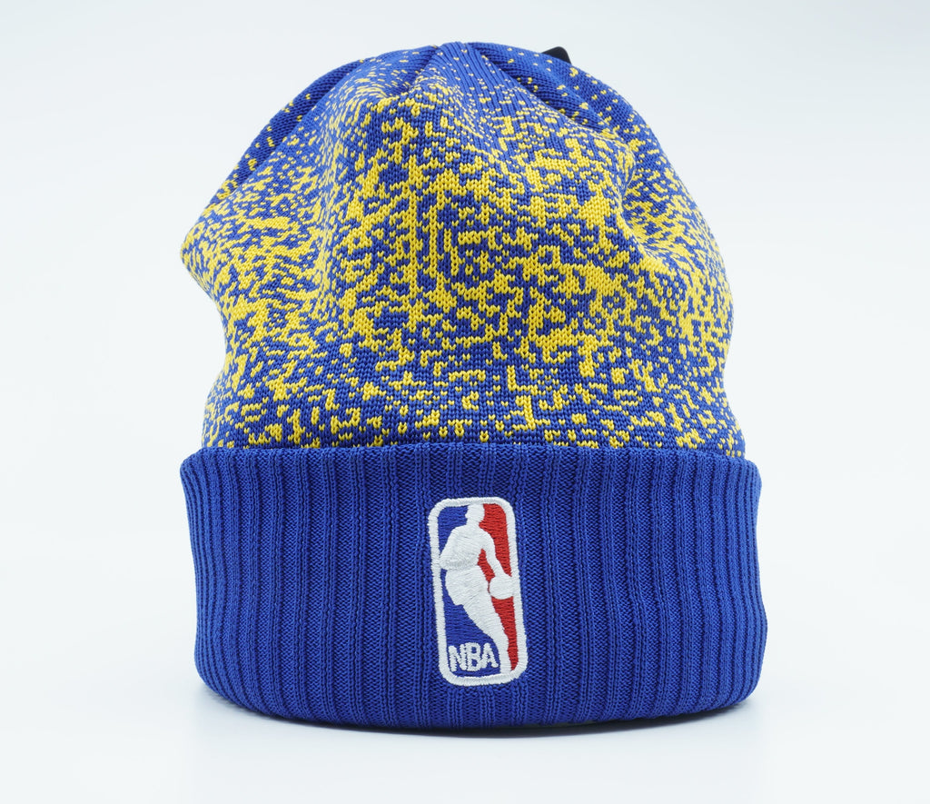 [11471898] Mens New Era NBA GS WARRIORS ON THE COURT CUFF BEANIE - BLUE/YELLOW