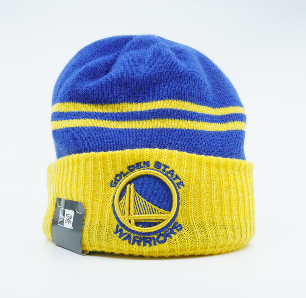[80502906] Mens New Era NBA GS WARRIORS ARCTIC TRIM BEANIE - BLUE/YELLOW