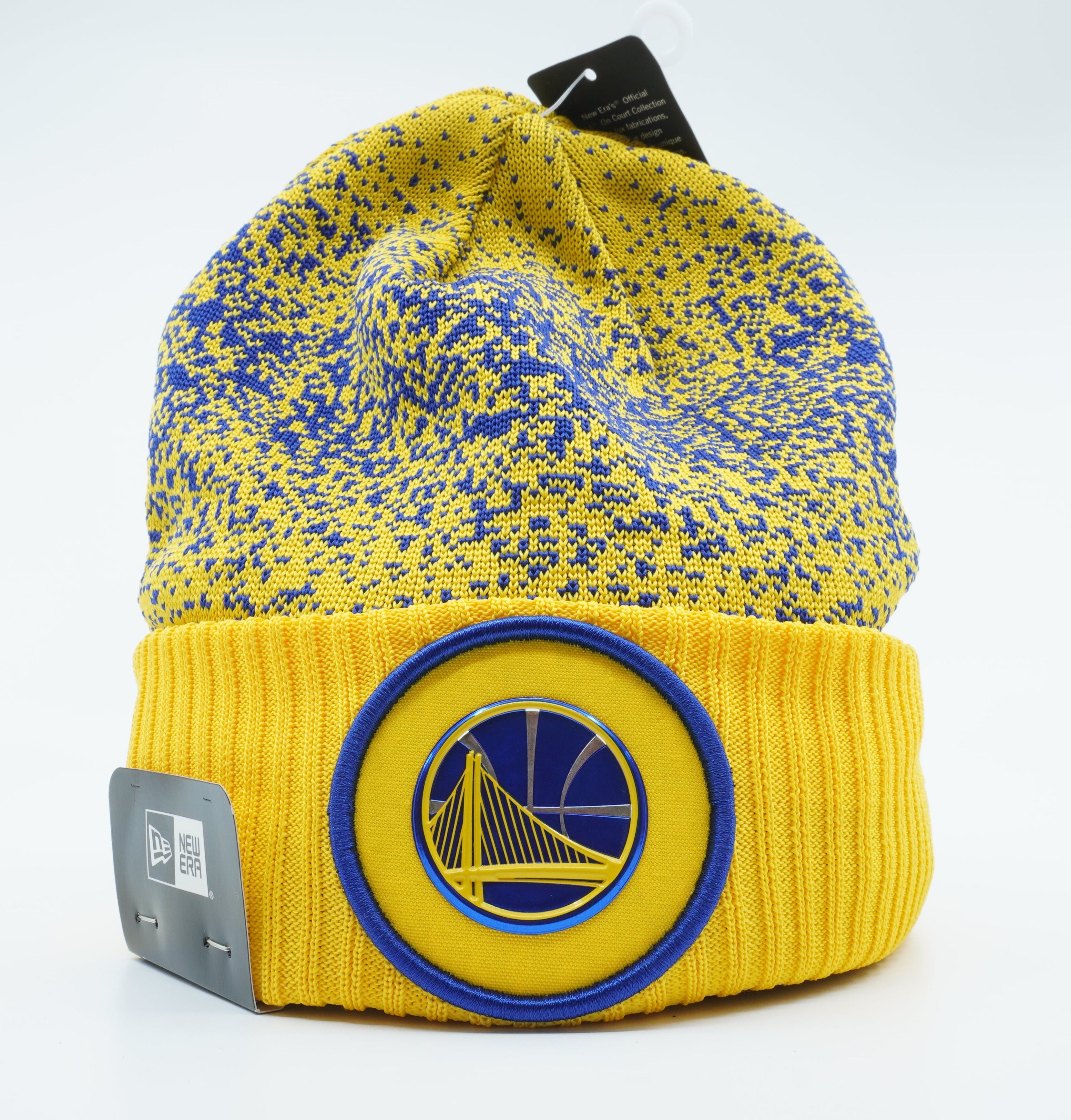 [11471897] Mens New Era NBA GS WARRIORS ON THE COURT CUFF BEANIE - YELLOW
