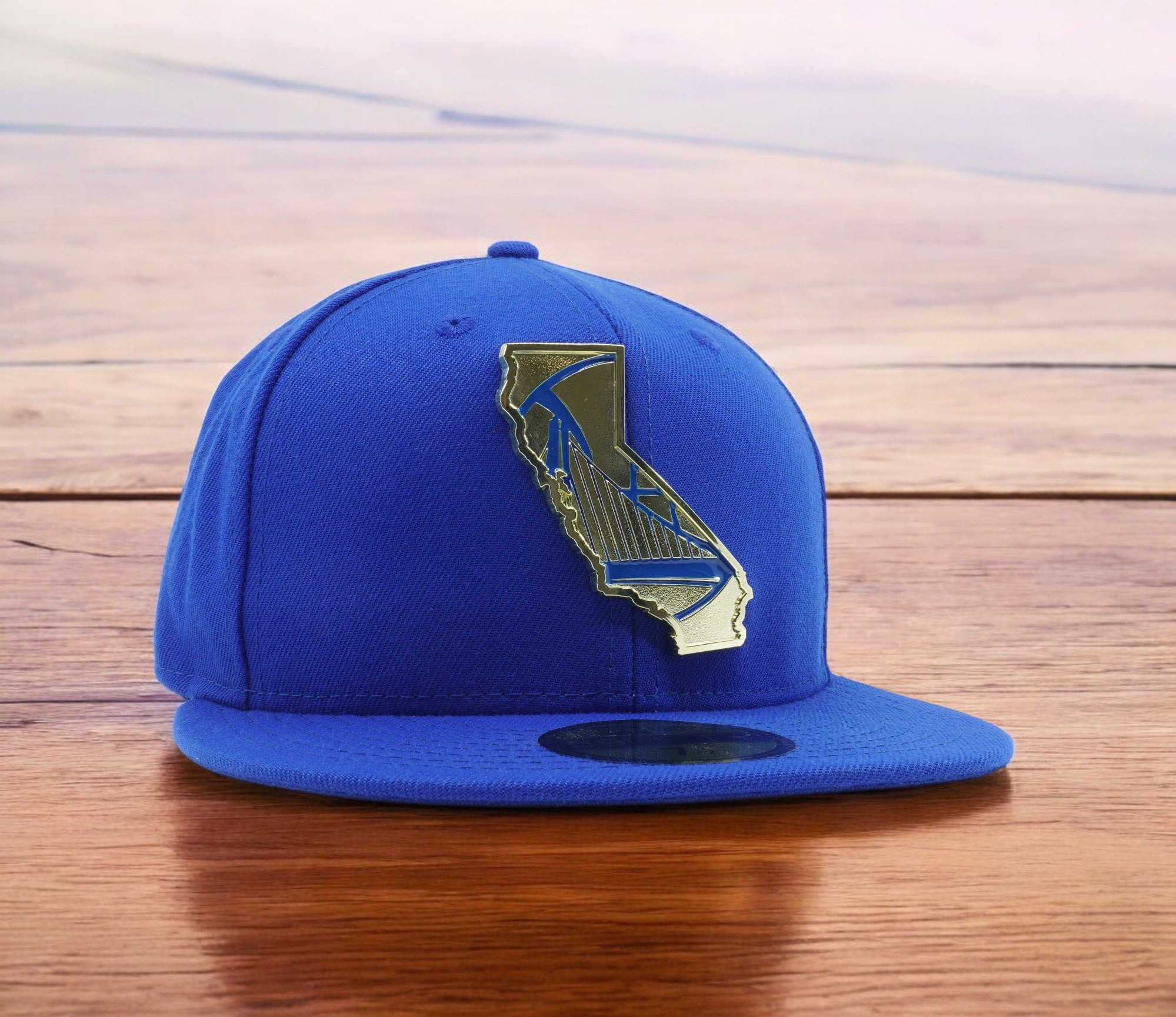 [80632949] Mens New Era NBA GS WARRIORS 5950 GOLD STATED METAL BADGE FITTED-BLUE