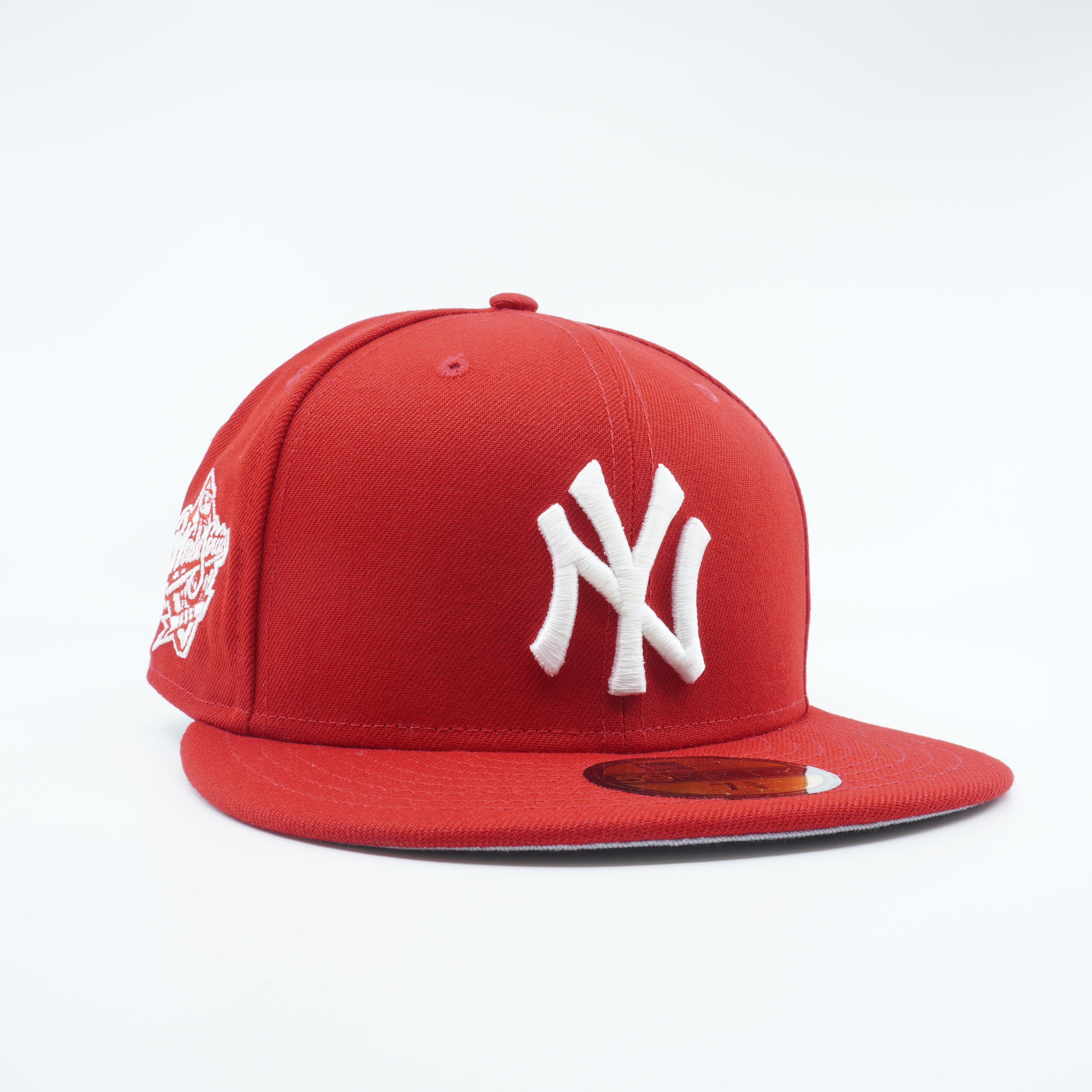 [60291332] Mens New Era MLB NY YANKEES 5950 FITTED 'SIDE PACTH WORLD SERIES'-RED