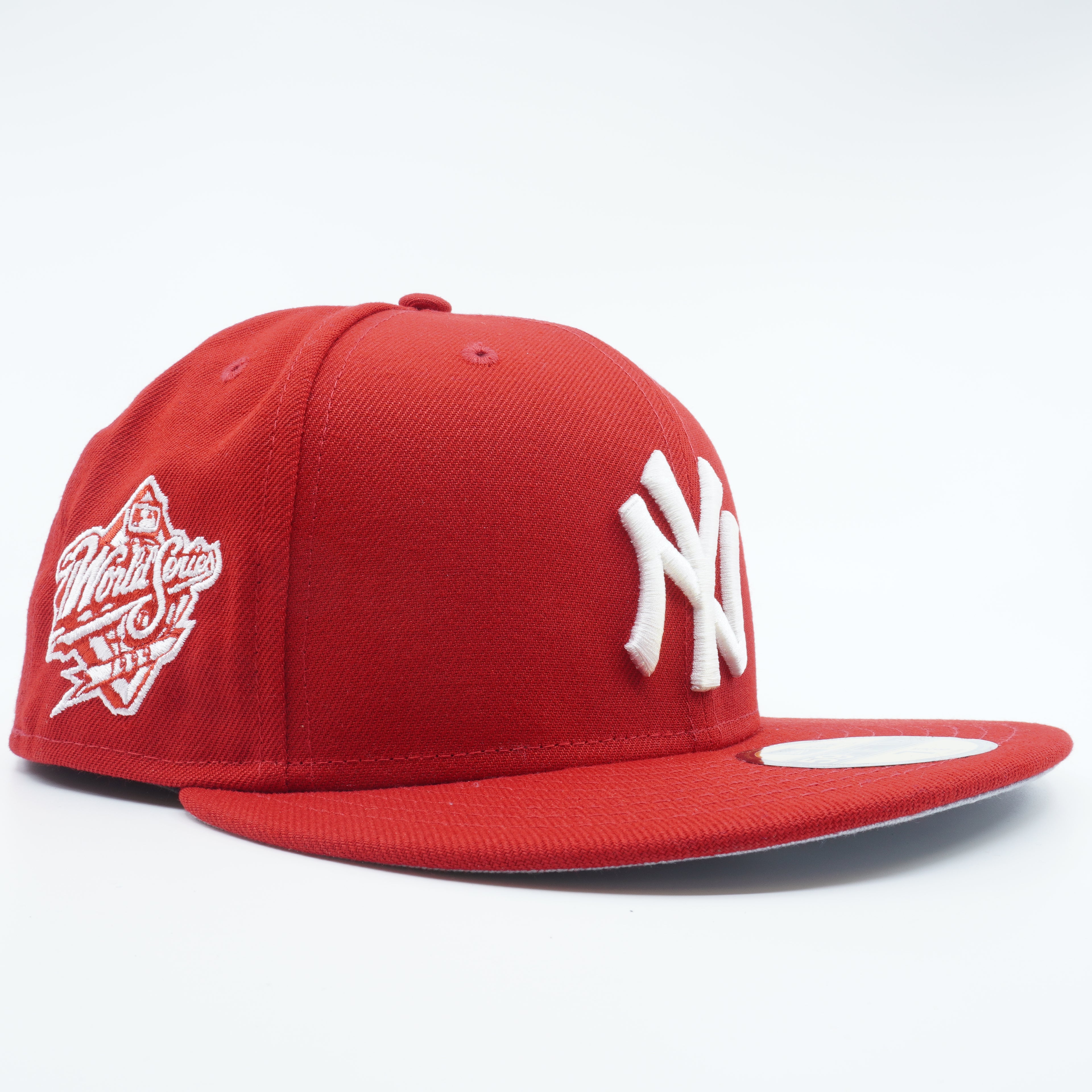 [60291332] Mens New Era MLB NY YANKEES 5950 FITTED 'SIDE PACTH WORLD SERIES'-RED
