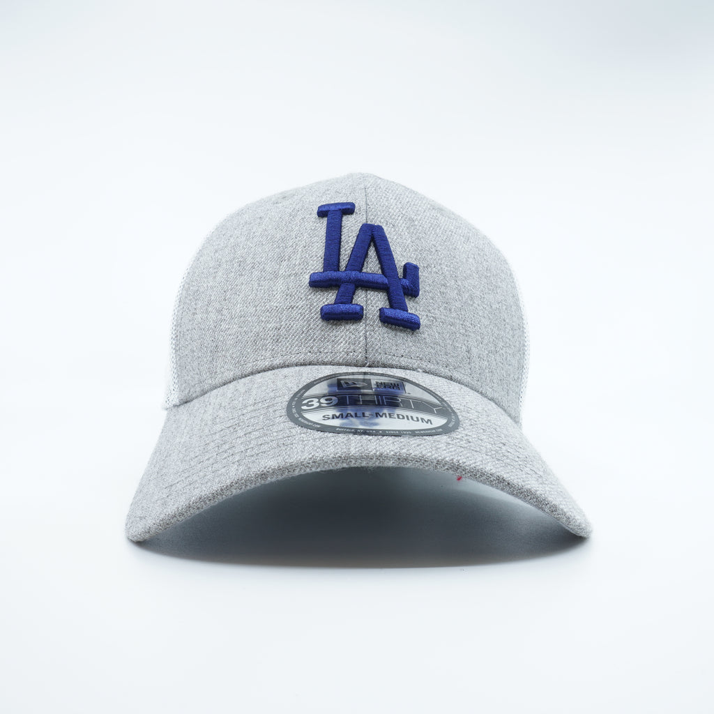 [60306134] Mens New Era MLB LA DODGERS 3930 STRETCH FIT HEATHERED - GRAY/WHITE