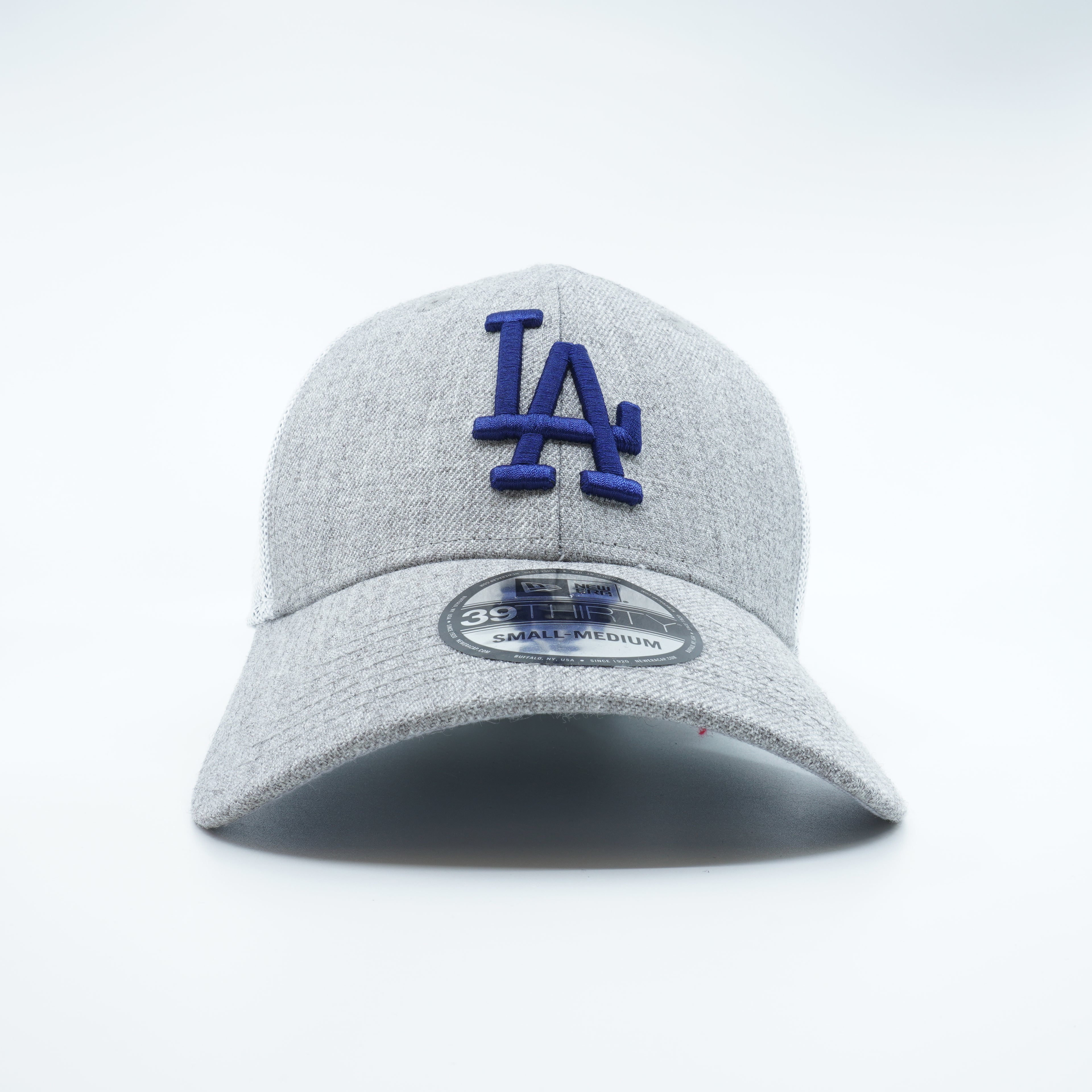[60306134] Mens New Era MLB LA DODGERS 3930 STRETCH FIT HEATHERED - GRAY/WHITE