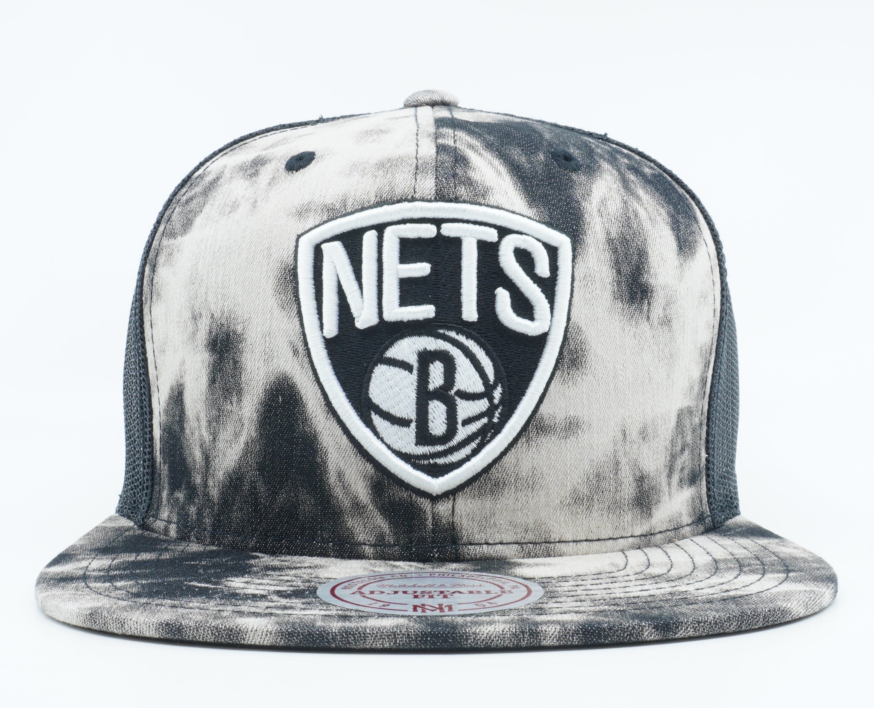 [VB71Z-FAS-A-5BNETS] MENS NBA BROOKLYN NETS ACID WASH DENIM MESH SNAPBACK