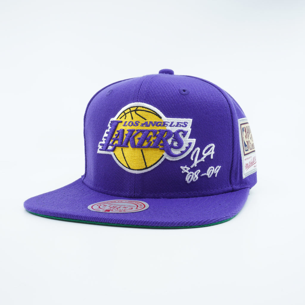 [HHSS4527-LALYYPPPPURP] MENS MITCHELL & NESS NBA LA LAKERS JERSEY LOVE SNAPBACK