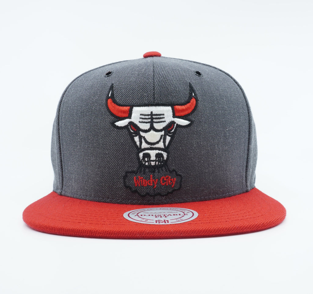 [NP61Z-GTE-A-5BULLS] MENS NBA CHICAGO BULLS 2 TONE DARK HEATHER SNAPBACK